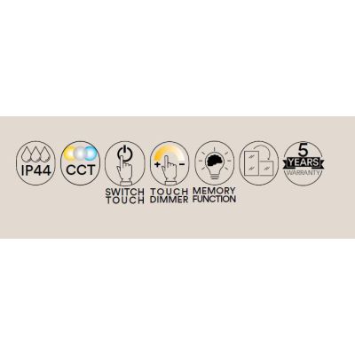 LAMPADA SPECCHIO 4 MISURE RETTANGOLARE A LED LUCE DIMMERABILE TOUCH IP44 CCT 3000K-4000K-6500K
