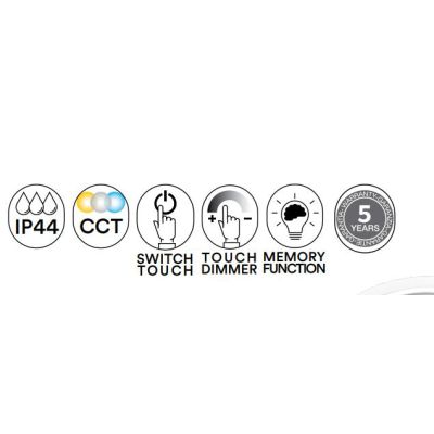 LAMPADA SPECCHIO 3 MISURE ROTONDO LED INTEGRATO LUCE DIMMERABILE TOUCH IP44 CCT 3000K-4000K-6500K