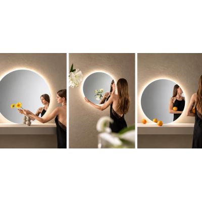 LAMPADA SPECCHIO 3 MISURE ROTONDO LED INTEGRATO LUCE DIMMERABILE TOUCH IP44 CCT 3000K-4000K-6500K