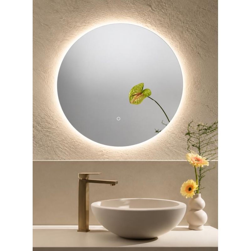 LAMPADA SPECCHIO 3 MISURE ROTONDO LED INTEGRATO LUCE DIMMERABILE TOUCH IP44 CCT 3000K-4000K-6500K