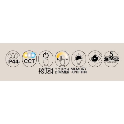 FOCUS LAMPADA SPECCHIO CON LENTE DI INGRANDIMENTO LED 17W LUCE DIMMERABILE TOUCH IP44 CCT 3000K-4000K-6500K