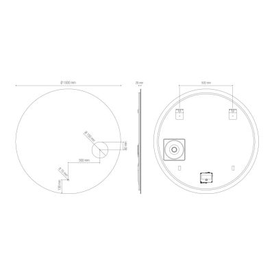 FOCUS LAMPADA SPECCHIO CON LENTE DI INGRANDIMENTO LED 17W LUCE DIMMERABILE TOUCH IP44 CCT 3000K-4000K-6500K
