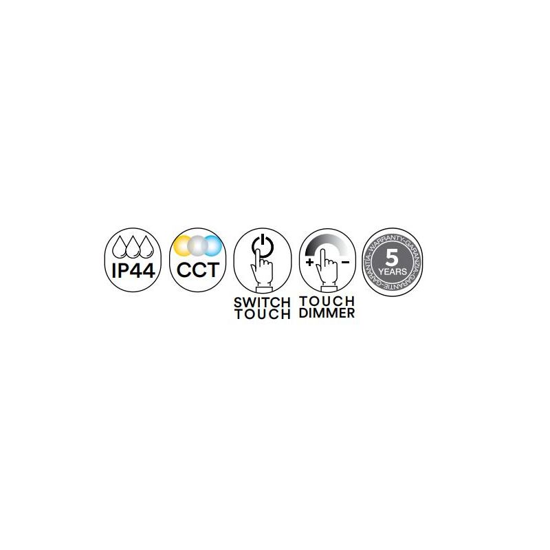 LAMPADA SPECCHIO OVALE 2 MISURE LED INTEGRATO LUCE DIMMERABILE TOUCH IP44 CCT 3000K-4000K MODERNA