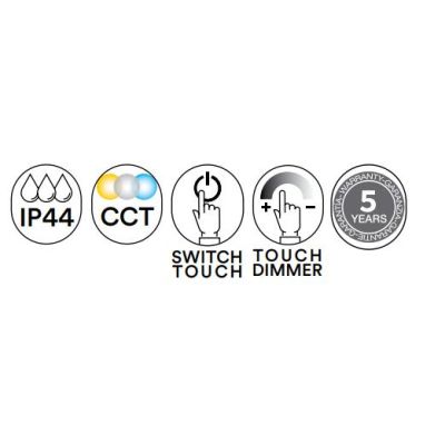 LAMPADA SPECCHIO OVALE 2 MISURE LED INTEGRATO LUCE DIMMERABILE TOUCH IP44 CCT 3000K-4000K MODERNA