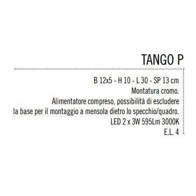 TANGO PARETE SPECCHIO/QUADRO LED 6W CON AGGANCIO DIETRO SPECCHIO Illuminando - Cristalensi Shop Online