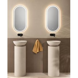 LAMPADA SPECCHIO OVALE 2 MISURE LED INTEGRATO LUCE DIMMERABILE TOUCH IP44 CCT 3000K-4000K MODERNA
