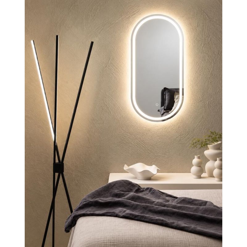 LAMPADA SPECCHIO OVALE 2 MISURE LED INTEGRATO LUCE DIMMERABILE TOUCH IP44 CCT 3000K-4000K MODERNA