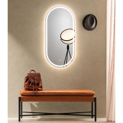 LAMPADA SPECCHIO OVALE 2 MISURE LED INTEGRATO LUCE DIMMERABILE TOUCH IP44 CCT 3000K-4000K MODERNA