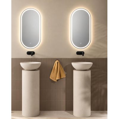 LAMPADA SPECCHIO OVALE 2 MISURE LED INTEGRATO LUCE DIMMERABILE TOUCH IP44 CCT 3000K-4000K MODERNA
