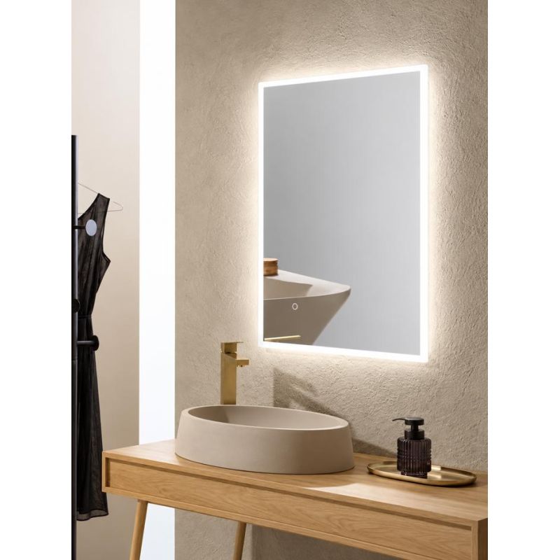 LAMPADA SPECCHIO 4 MISURE RETTANGOLARE A LED LUCE DIMMERABILE TOUCH IP44 CCT 3000K-4000K-6500K MODERNA
