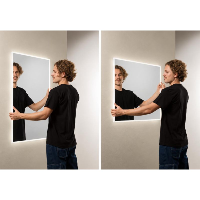 LAMPADA SPECCHIO 4 MISURE RETTANGOLARE A LED LUCE DIMMERABILE TOUCH IP44 CCT 3000K-4000K-6500K MODERNA