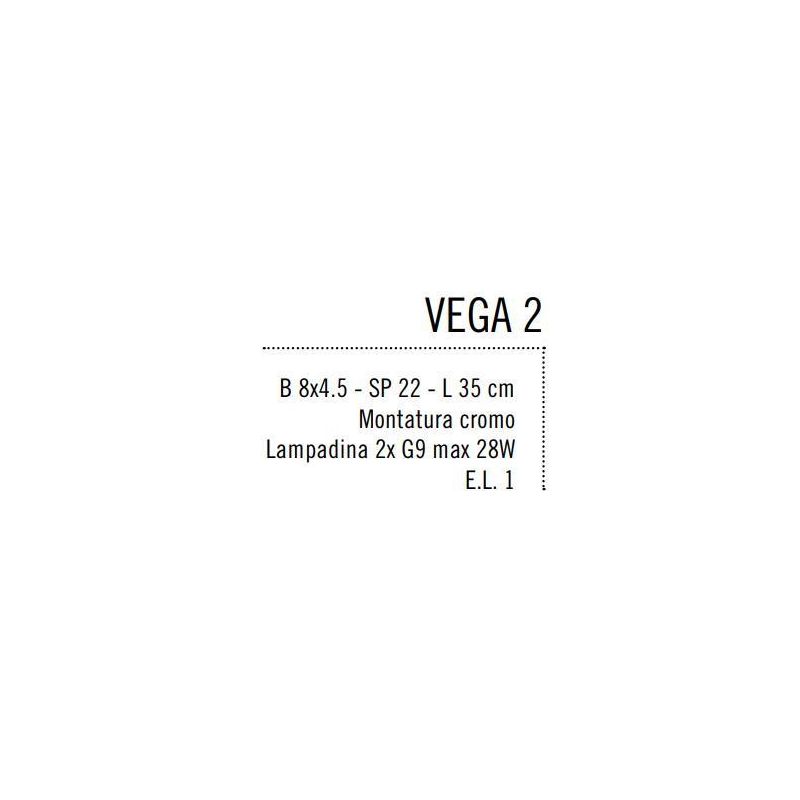 VEGA 2 LAMPADA DA SPECCHIO QUADRO IN METALLO CROMATO Illuminando - Cristalensi Shop Online