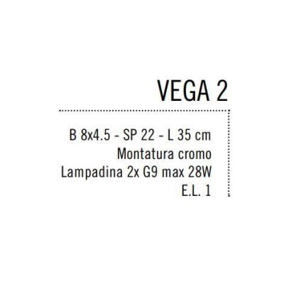 VEGA 2 LAMPADA DA SPECCHIO QUADRO IN METALLO CROMATO Illuminando - Cristalensi Shop Online