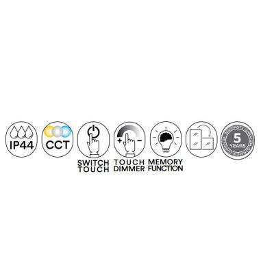 LAMPADA SPECCHIO 4 MISURE RETTANGOLARE A LED LUCE DIMMERABILE TOUCH IP44 CCT 3000K-4000K-6500K MODERNA