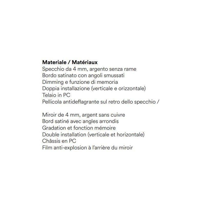 LAMPADA SPECCHIO 4 MISURE RETTANGOLARE A LED LUCE DIMMERABILE TOUCH IP44 CCT 3000K-4000K-6500K MODERNA