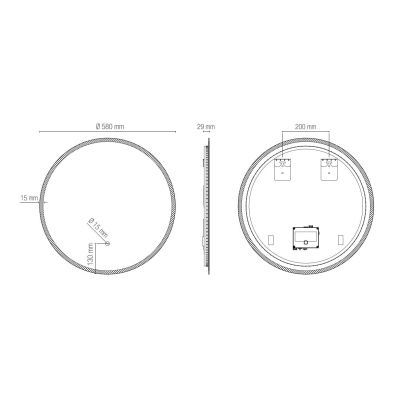 LAMPADA SPECCHIO 2 MISURE ROTONDO A LED LUCE DIMMERABILE TOUCH IP44 CCT 3000K-4000K-6500K MODERNA