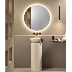 LAMPADA SPECCHIO 2 MISURE ROTONDO A LED LUCE DIMMERABILE TOUCH IP44 CCT 3000K-4000K-6500K MODERNA