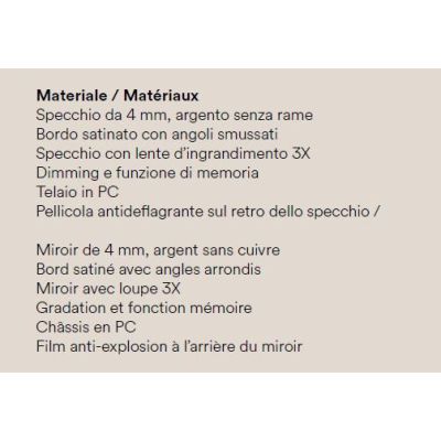 ZOOM LAMPADA SPECCHIO RETTANGOLARE CON LENTE DI INGRANDIMENTO LED 20W DIMMERABILE TOUCH IP44 CCT 3000K-4000K-6500K