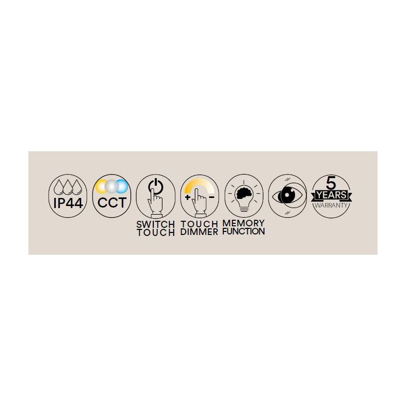 ZOOM LAMPADA SPECCHIO RETTANGOLARE CON LENTE DI INGRANDIMENTO LED 20W DIMMERABILE TOUCH IP44 CCT 3000K-4000K-6500K