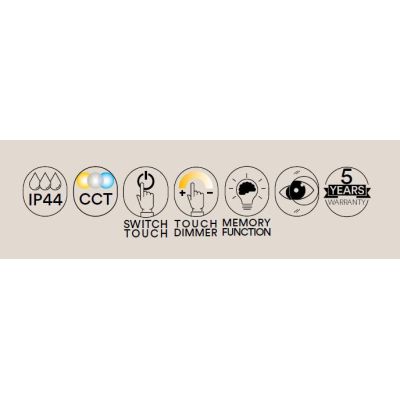 ZOOM LAMPADA SPECCHIO RETTANGOLARE CON LENTE DI INGRANDIMENTO LED 20W DIMMERABILE TOUCH IP44 CCT 3000K-4000K-6500K