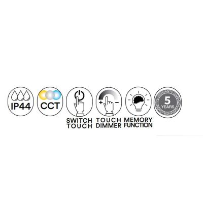 LAMPADA SPECCHIO RETTANGOLARE 50X70 CM LED 6W DIMMERABILE TOUCH IP44 CCT 3000K-4000K-6500K MODERNA