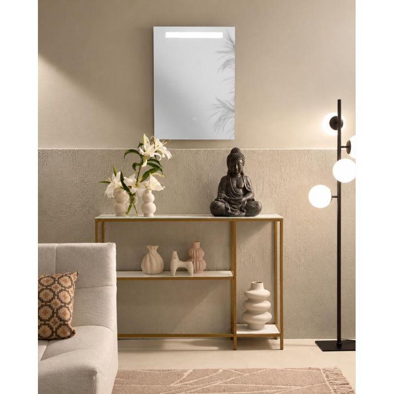LAMPADA SPECCHIO RETTANGOLARE 50X70 CM LED 6W DIMMERABILE TOUCH IP44 CCT 3000K-4000K-6500K MODERNA