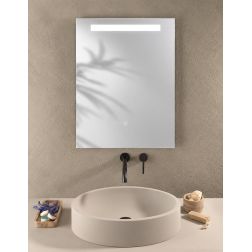 LAMPADA SPECCHIO RETTANGOLARE 50X70 CM LED 6W DIMMERABILE TOUCH IP44 CCT 3000K-4000K-6500K MODERNA