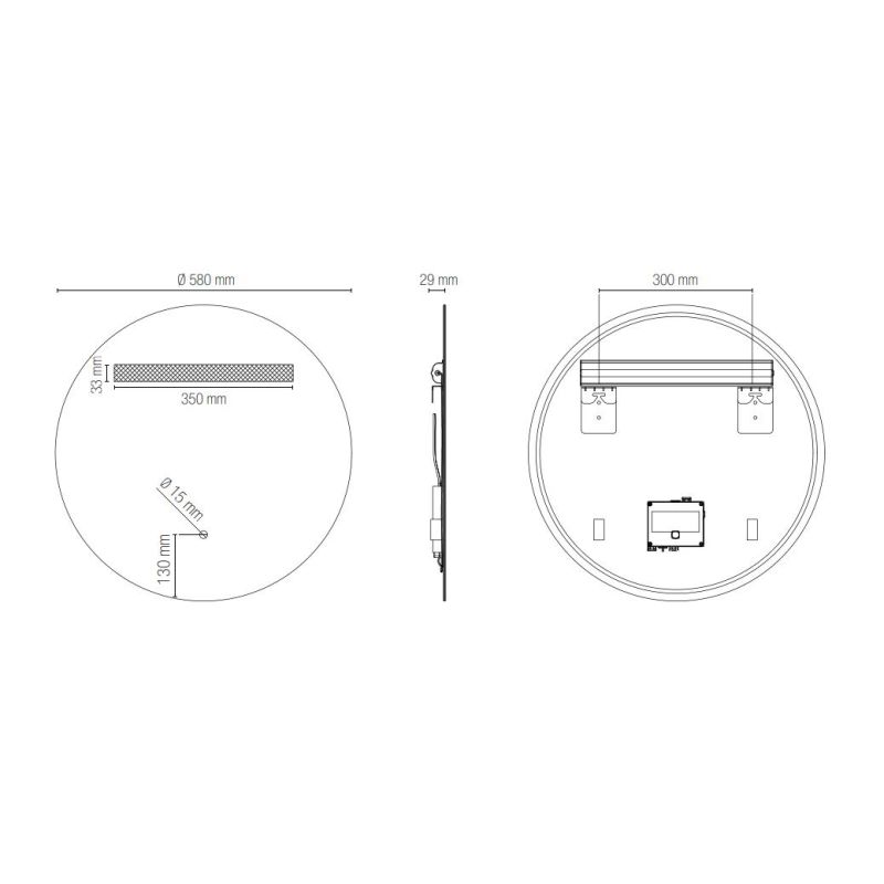 LINEA LAMPADA SPECCHIO D58 CM ROTONDO LED 6W DIMMERABILE TOUCH IP44 CCT 3000K-4000K-6500K MODERNA