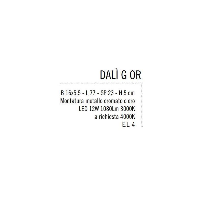 DALI G LAMPADA DA SPECCHIO/QUADRO A LED IN METALLO ORO OPPURE CROMO Illuminando - Cristalensi Shop Online