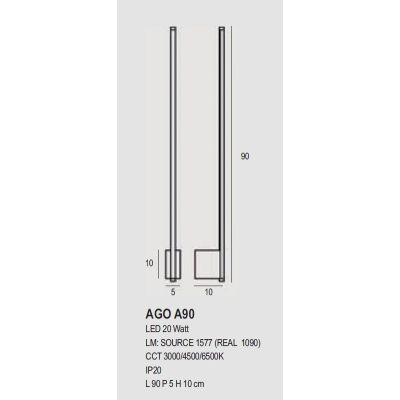 AGO APPLIQUE LINEARE MODERNA BIANCA 3 MISURE LED INTEGRATO LUCE INDIRETTA CCT 3000-4500-6500K PROMOINGROSS - Cristalensi Shop On