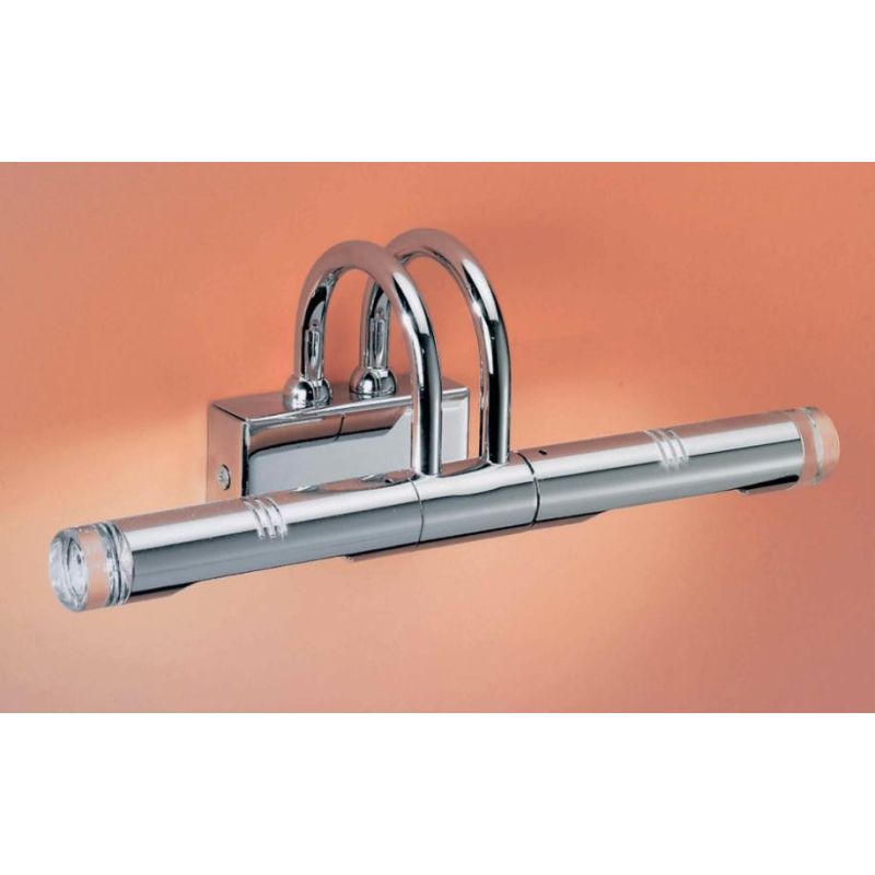 RUDY APPLIQUE DA BAGNO O PARETE MODERNA IN METALLO CROMO LUCIDO CON LUCI ORIENTABILI Illuminando - Cristalensi Shop Online