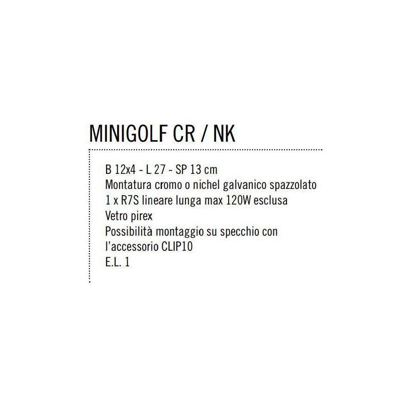 MINIGOLF LAMPADA DA PARETE IN METALLO CROMATO E DIFFUSORE IN VETRO SATINATO Illuminando - Cristalensi Shop Online