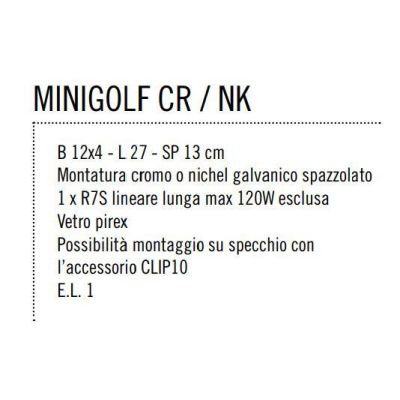 MINIGOLF LAMPADA DA PARETE IN METALLO CROMATO E DIFFUSORE IN VETRO SATINATO Illuminando - Cristalensi Shop Online