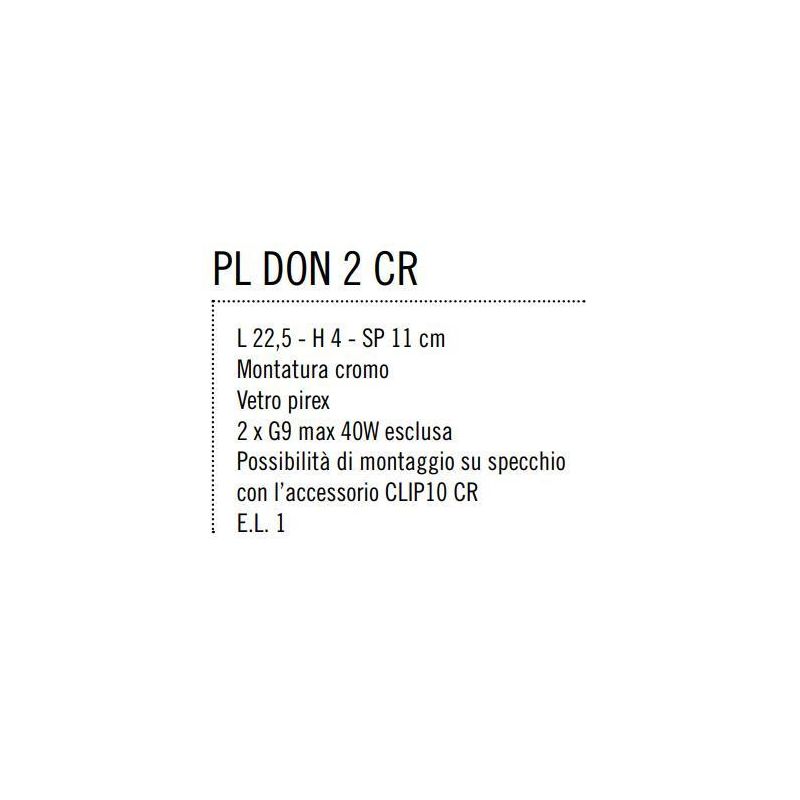 DON LAMPADA DA PARETE IN METALLO CROMATO CON DIFFUSORI IN VETRO SATINATO Illuminando - Cristalensi Shop Online