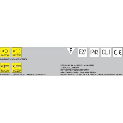 PALO ESTERNO H 163 Garden Luce - Cristalensi Shop Online