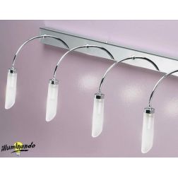 GOCCIA 4 LAMPADA DA PARETE IN METALLO CROMO CON QUATTRO DIFFUSORI IN VETRO SATINATO Illuminando - Cristalensi Shop Online 2