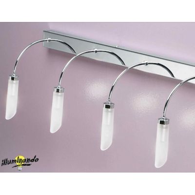 GOCCIA 4 LAMPADA DA PARETE IN METALLO CROMO CON QUATTRO DIFFUSORI IN VETRO SATINATO Illuminando - Cristalensi Shop Online