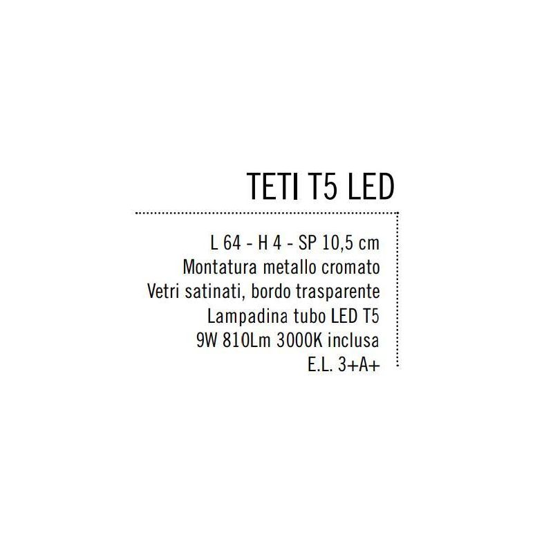 TETI APPLIQUE IN VETRO SATINATO INTERNO CON TUBO LED 9W 810 LUMEN Illuminando - Cristalensi Shop Online