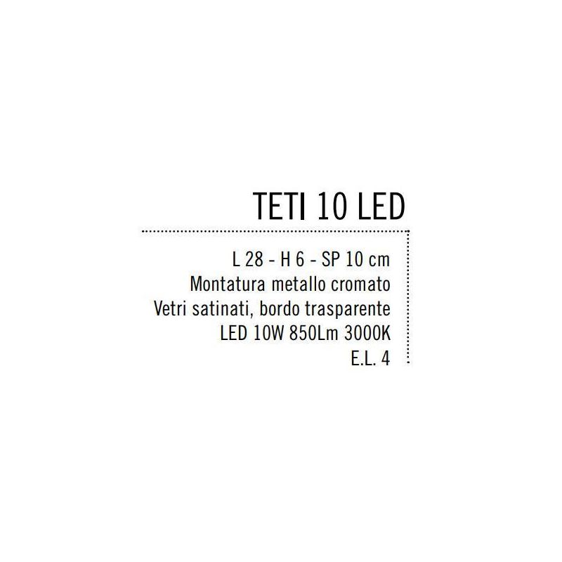 TETI 10 LED APPLIQUE IN METALLO CROMO E VETRI SATINATI LED 10W LUCE 3000K MODERNA Illuminando - Cristalensi Shop Online