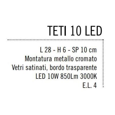 TETI 10 LED APPLIQUE IN METALLO CROMO E VETRI SATINATI LED 10W LUCE 3000K MODERNA Illuminando - Cristalensi Shop Online
