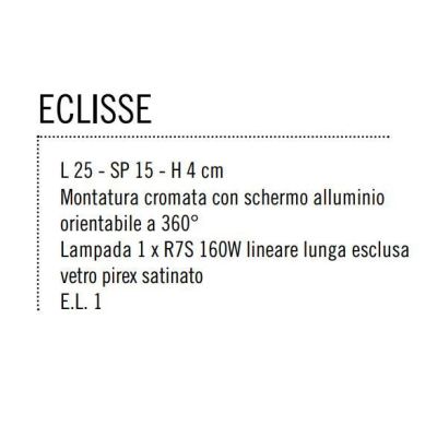 ECLISSE LAMPADA PARETE CROMO Illuminando - Cristalensi Shop Online