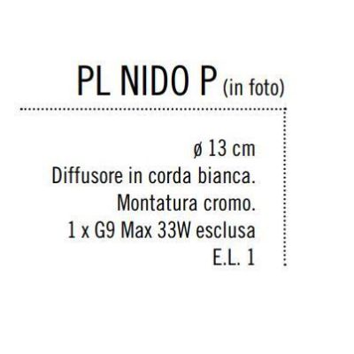 NIDO PLAFONIERA PICCOLA IN CORDA BIANCA DIAMETRO 13 CM DI ILLUMINANDO Illuminando - Cristalensi Shop Online