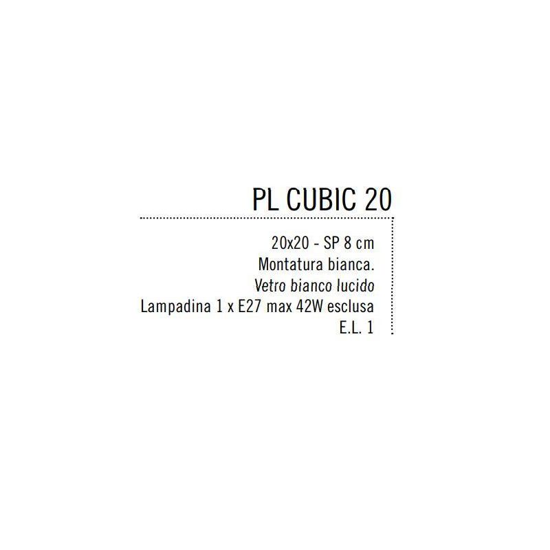 CUBIC LAMPADA DA PARETE SOFFITTO IN VETRO BIANCO LUCIDO Illuminando - Cristalensi Shop Online