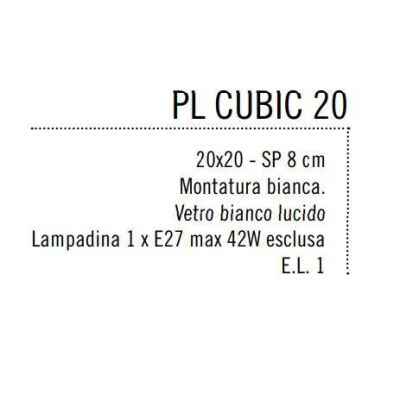 CUBIC LAMPADA DA PARETE SOFFITTO IN VETRO BIANCO LUCIDO Illuminando - Cristalensi Shop Online