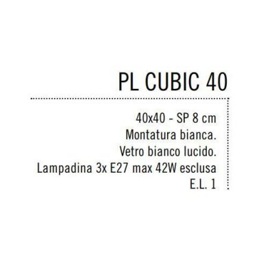 CUBIC PLAFONIERA MEDIA 40X40 CM IN VETRO BIANCO LATTE LUCIDO DI ILLUMINANDO Illuminando - Cristalensi Shop Online