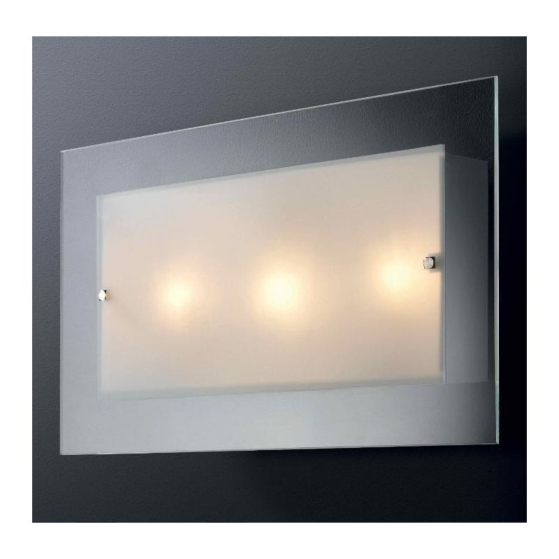 FLAT APPLIQUE/PLAFONIERA IN VETRO SATINATO BIANCO MODERNA DI ILLUMINANDO Illuminando - Cristalensi Shop Online
