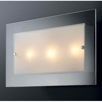 FLAT APPLIQUE/PLAFONIERA IN VETRO SATINATO BIANCO MODERNA DI ILLUMINANDO Illuminando - Cristalensi Shop Online