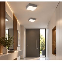 BOX PLAFONIERA QUADRATA CM 17X17 LED 15W LUCE 3000K-4000K IN METALLO 26 COLORI MODENA