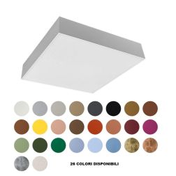 BOX PLAFONIERA QUADRATA CM 30X30 LED 30W LUCE 3000K-4000K IN METALLO 26 COLORI MODERNA