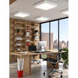 BOX PLAFONIERA QUADRATA CM 40X40 LED 50W LUCE 3000K-4000K IN METALLO 26 COLORI MODERNA